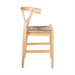 Cera Counter Stool Chair- Handwoven Rope- Natural Brown Wood