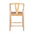 Cera Counter Stool Chair- Handwoven Rope- Natural Brown Wood