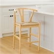 Cera Counter Stool Chair- Handwoven Rope- Natural Brown Wood