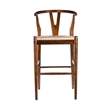 Cera Barstool Chair- Handwoven Rope Seat- Cappuccino Brown