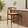Cera Barstool Chair- Handwoven Rope Seat- Cappuccino Brown