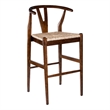 Cera Barstool Chair- Handwoven Rope Seat- Cappuccino Brown