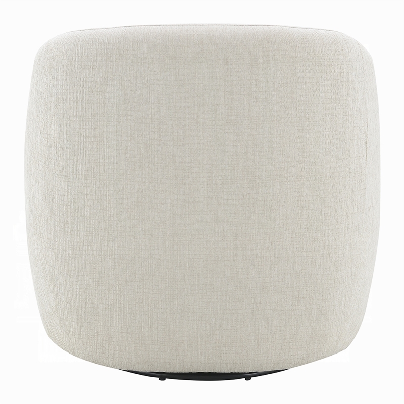 Tiena Swivel Accent Chair- Modern Style Rounded Back- Warm Beige Linen
