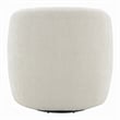 Tiena Swivel Accent Chair- Modern Style Rounded Back- Warm Beige Linen