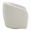 Tiena Swivel Accent Chair- Modern Style Rounded Back- Warm Beige Linen