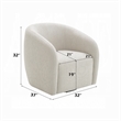 Tiena Swivel Accent Chair- Modern Style Rounded Back- Warm Beige Linen