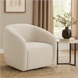 Tiena Swivel Accent Chair- Modern Style Rounded Back- Warm Beige Linen