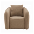 Keina Accent Chair- Modern Rounded Back- Brown Chenille- 1 Back Pillow