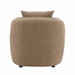 Keina Accent Chair- Modern Rounded Back- Brown Chenille- 1 Back Pillow