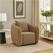 Keina Accent Chair- Modern Rounded Back- Brown Chenille- 1 Back Pillow