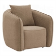 Keina Accent Chair- Modern Rounded Back- Brown Chenille- 1 Back Pillow