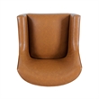 Sune Accent Chair- Brown Faux Leather and Matte Black Metal Legs