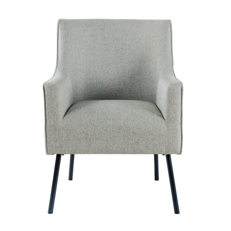 Sune Accent Chair- Light Gray Polyester and Matte Black Metal Legs