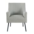 Sune Accent Chair- Light Gray Polyester and Matte Black Metal Legs