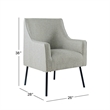 Sune Accent Chair- Light Gray Polyester and Matte Black Metal Legs