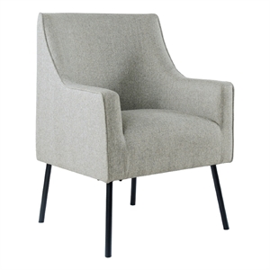 Sune Accent Chair- Light Gray Polyester and Matte Black Metal Legs