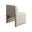 Zena Dining Side Chair- Armless Textured Wheat Brown Polyester Seat