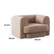 Foxo Retro Oversize Chair- Padded Camel Brown Velvet- 44 Inch Wide