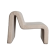 Nena Accent Chair- Armless Design- Camel Brown Looped Shearling Fabric