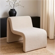 Nena Accent Chair- Armless Design- Camel Brown Looped Shearling Fabric
