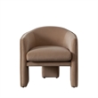 Lery Accent Chair- Curved Back Tripod Base- Camel Brown Velvet- 29 Inch