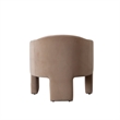 Lery Accent Chair- Curved Back Tripod Base- Camel Brown Velvet- 29 Inch