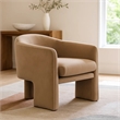 Lery Accent Chair- Curved Back Tripod Base- Camel Brown Velvet- 29 Inch