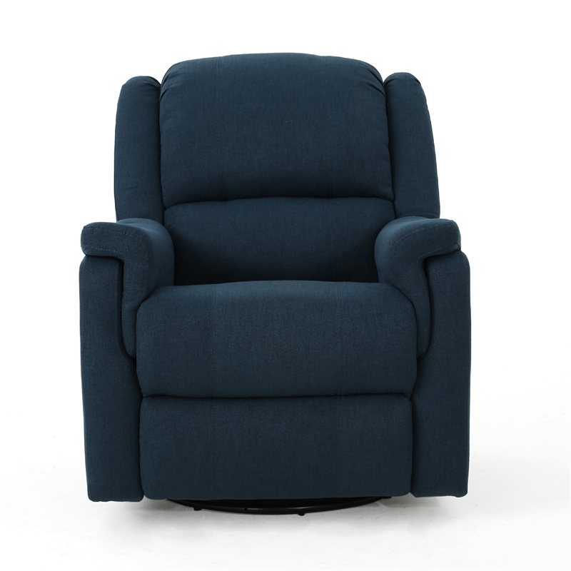 Doi Manual Glider Swivel Recliner Chair- Navy Blue Fabric