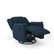 Doi Manual Glider Swivel Recliner Chair- Navy Blue Fabric