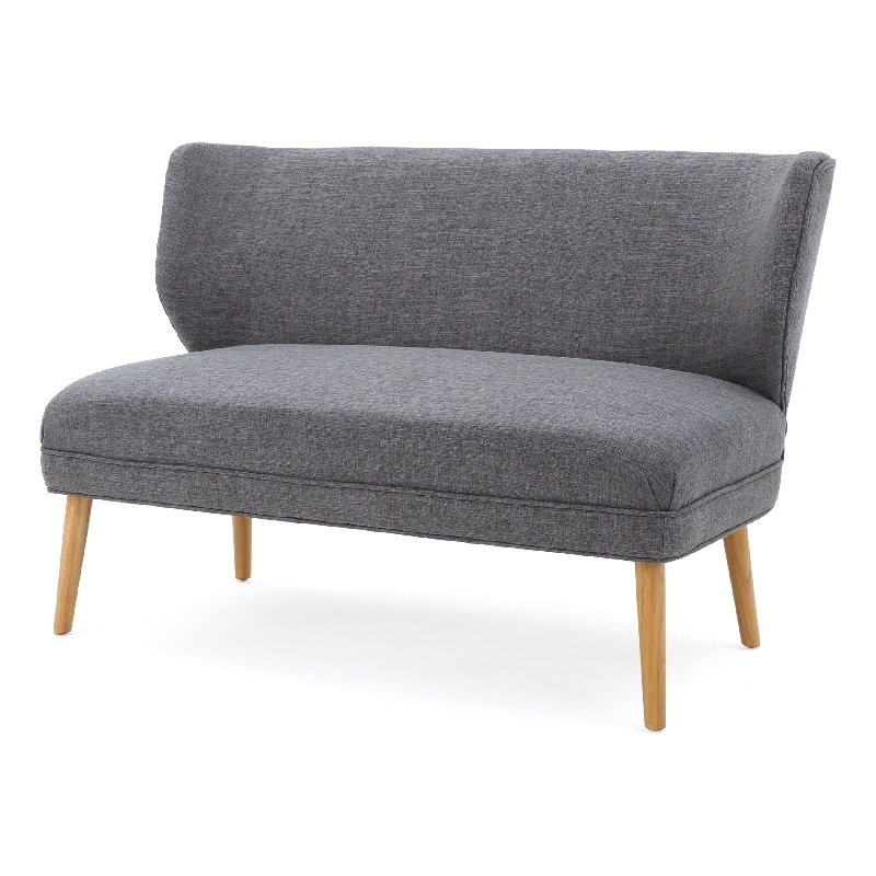 Vens Oversize Chair- Slender Wood Legs- Curved Back Gray- 52 Inch