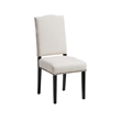 Kom Dining Chair- Beige Polyester- Soft Cushions- Espresso Brown Wood