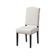 Kom Dining Chair- Beige Polyester- Soft Cushions- Espresso Brown Wood