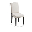 Kom Dining Chair- Beige Polyester- Soft Cushions- Espresso Brown Wood