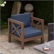 Juna Outdoor Club Chair- Charcoal Gray Water-Resistant Fabric- Acacia