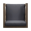 Juna Outdoor Club Chair- Charcoal Gray Water-Resistant Fabric- Acacia