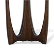 Natra Chairside Table- 22 Inch Round Top w Cutout Base- Dark Brown