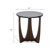 Natra Chairside Table- 22 Inch Round Top w Cutout Base- Dark Brown