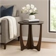 Natra Chairside Table- 22 Inch Round Top w Cutout Base- Dark Brown