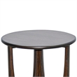 Natra Chairside Table- 22 Inch Round Top w Cutout Base- Dark Brown