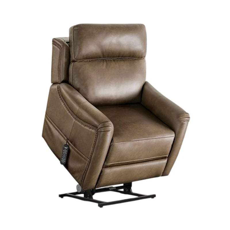 Lift Chair- Brown Faux Leather- Air Massage- 3 Zone Heating- USB