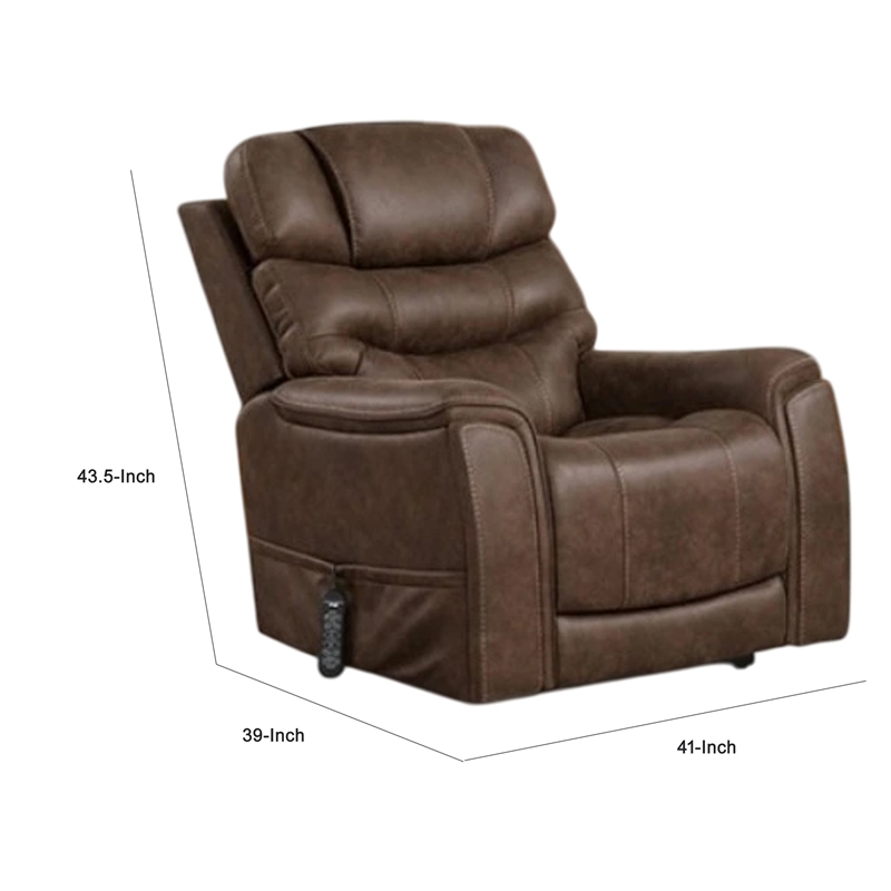 Lift Chair- Brown Fabric- Air Massage- Power Headrest- USB Charging