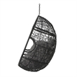 Keline Hanging Swing Lounge Chair- Gray Faux Rattan- Cushions- 49 Inch