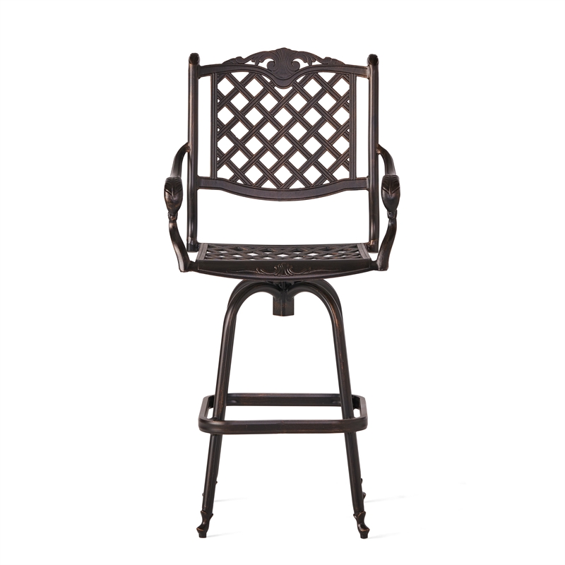 Outdoor Barstool Chair- Swivel Function- Coppertone Aluminium Finish