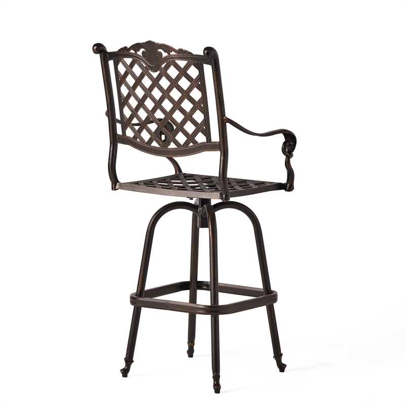 Outdoor Barstool Chair- Swivel Function- Coppertone Aluminium Finish