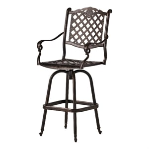 Outdoor Barstool Chair- Swivel Function- Coppertone Aluminium Finish