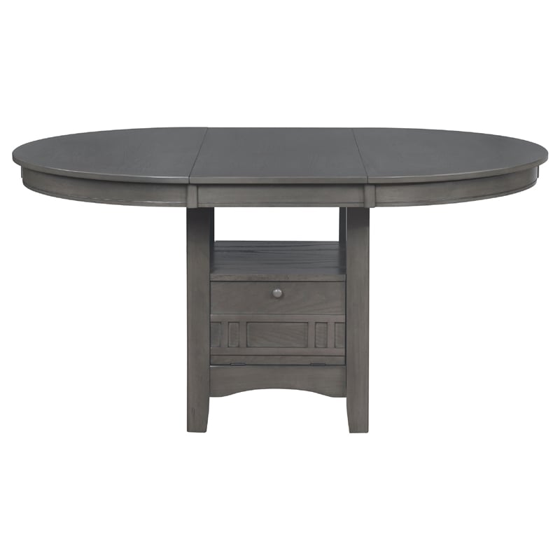 Lessa 5 Piece Dining Set- Gray- 4 Padded Chairs- Expandable Leaf