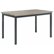 Raza 5pc Dining Set- Weathered Gray Table- 4 Black Faux Leather Chairs