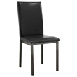 Raza 5pc Dining Set- Weathered Gray Table- 4 Black Faux Leather Chairs