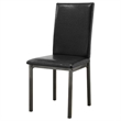 Raza 5pc Dining Set- Weathered Gray Table- 4 Black Faux Leather Chairs