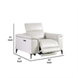 Cuny Power Recliner Chair- Taupe Gray Faux Leather- Wall Hug Back